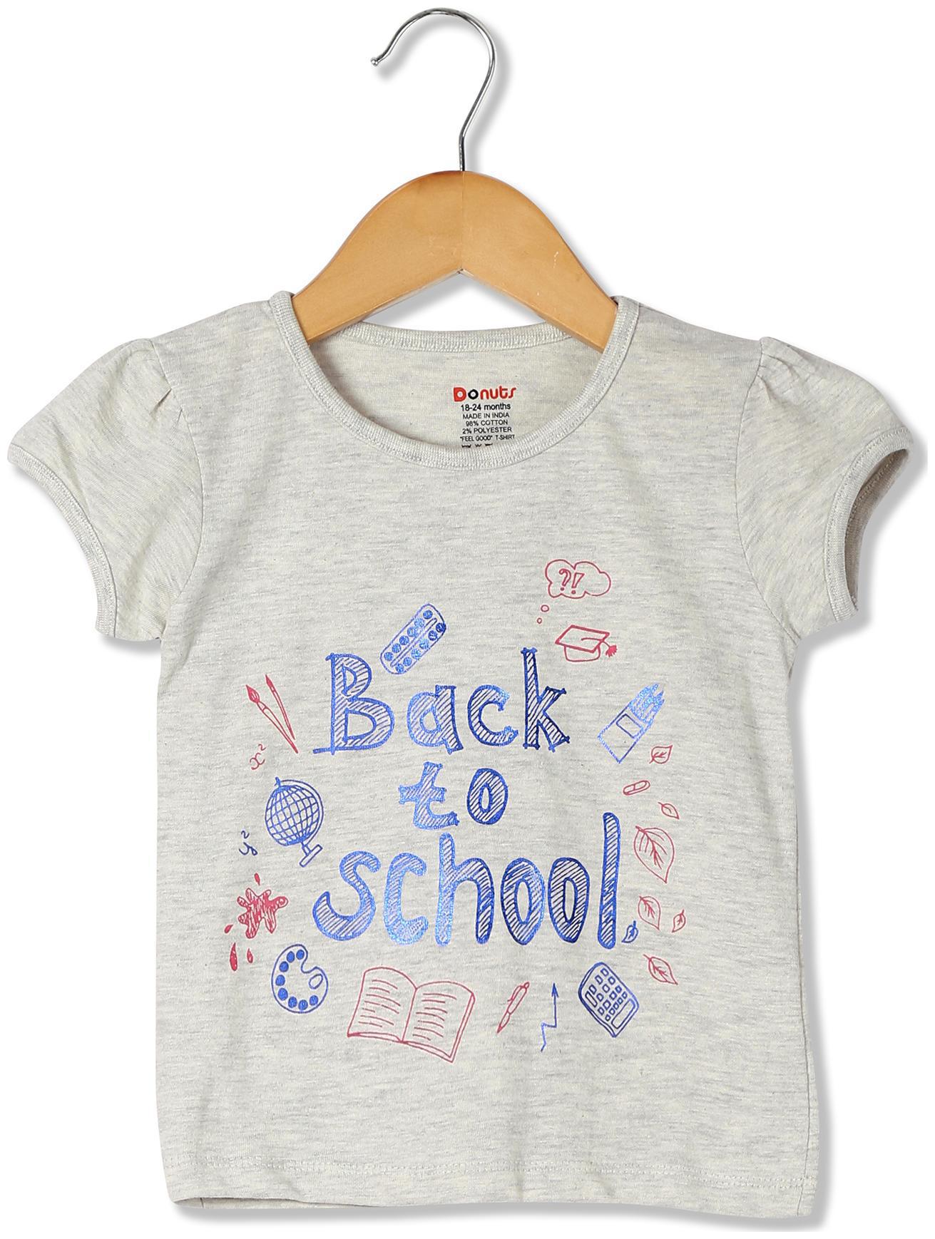 

Donuts Cotton Printed T shirt for Baby Girl - White