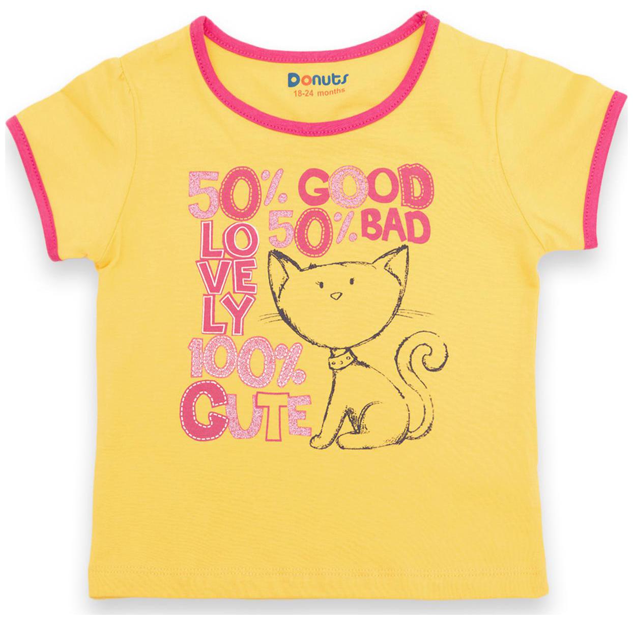 

Donuts Cotton Printed T shirt for Baby Girl - Yellow