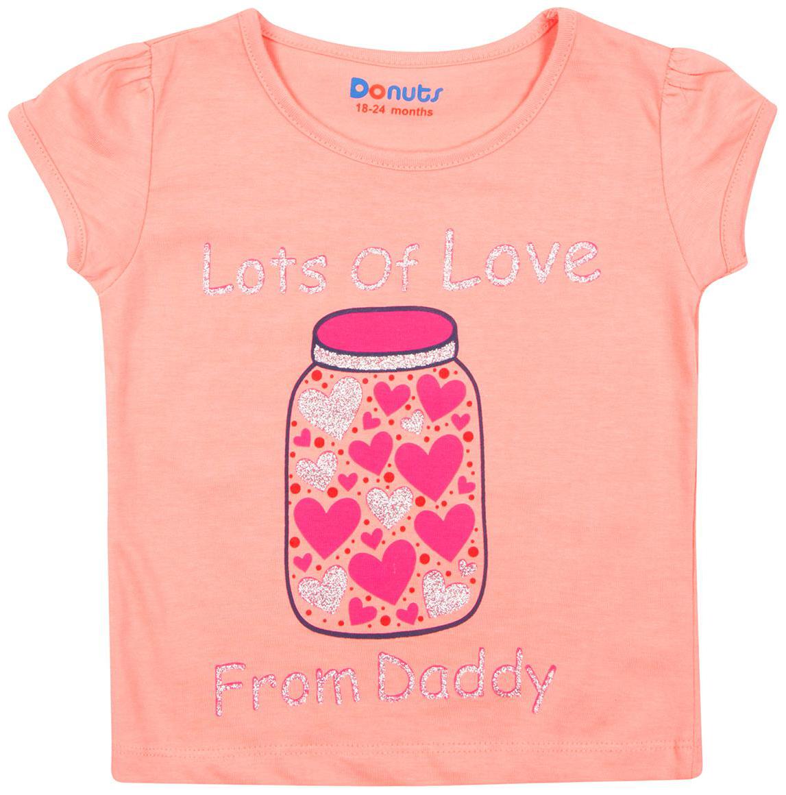 

Donuts Cotton Printed T shirt for Baby Girl - Pink