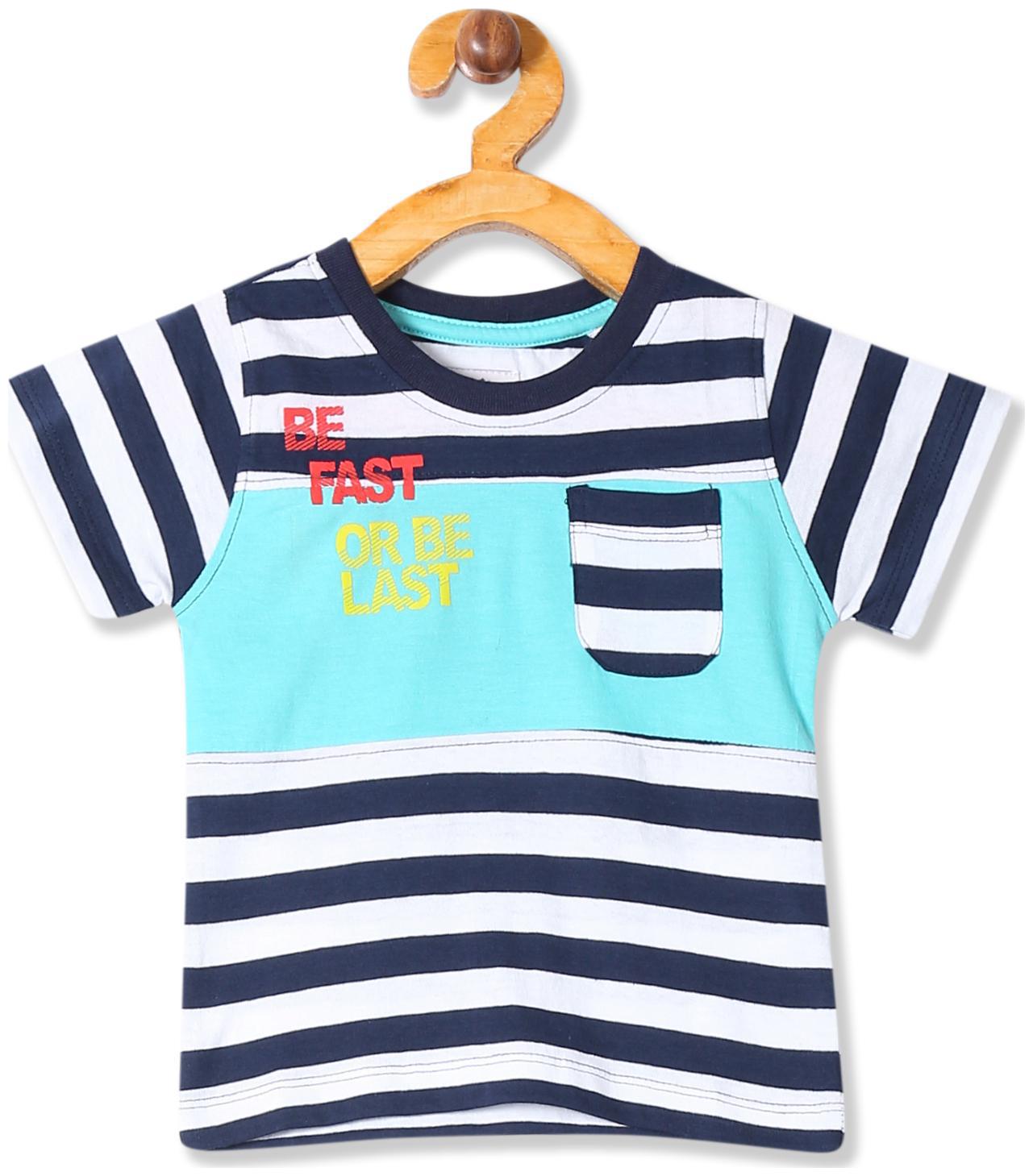 

Donuts Cotton Striped T shirt for Baby Boy - Blue