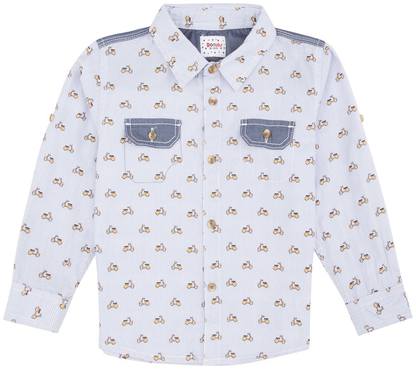 

Donuts Cotton Printed Shirt for Baby Boy - Blue