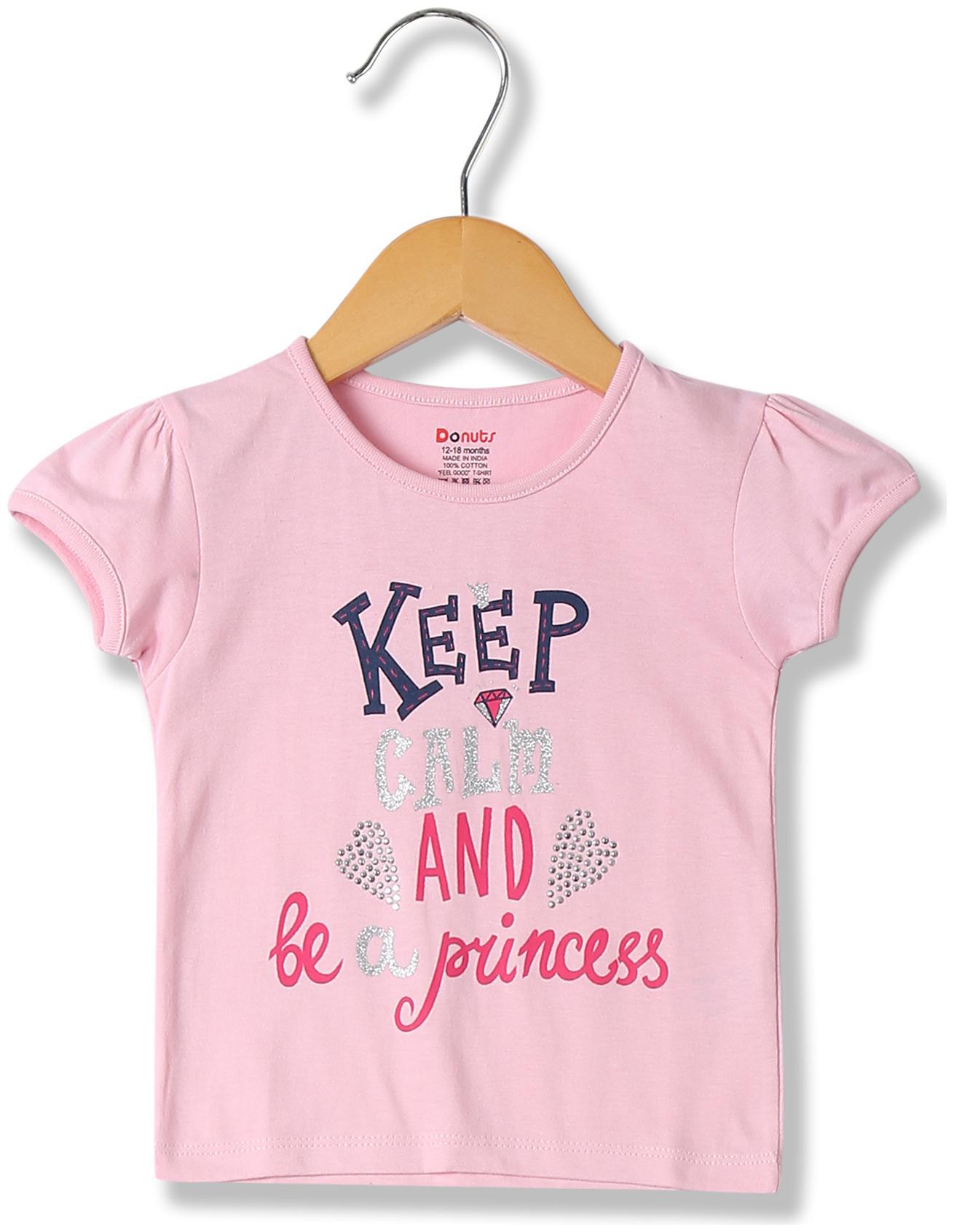 

Donuts Cotton Printed T shirt for Baby Girl - Pink