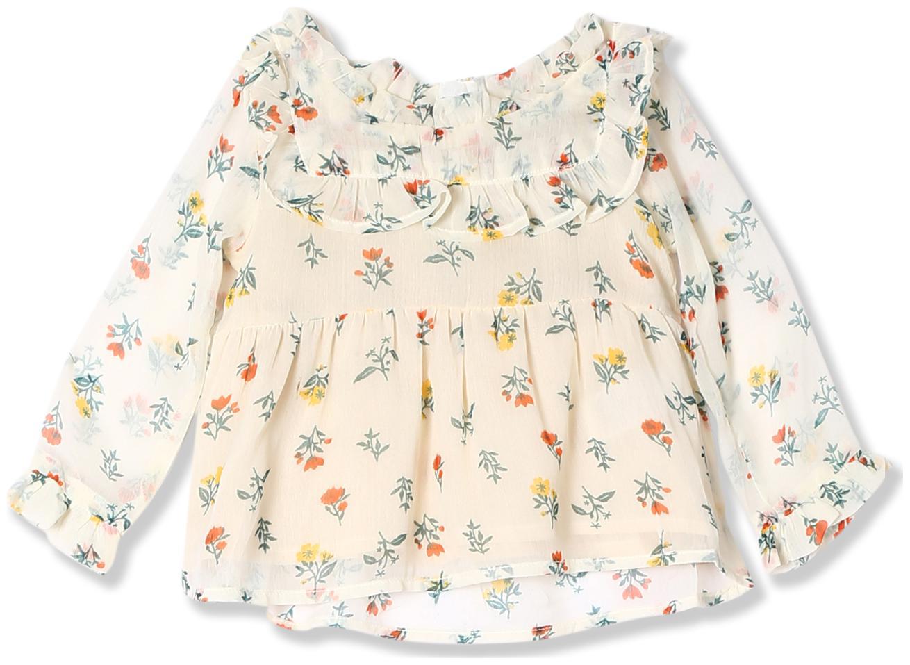 

Donuts Polyester Printed Top for Baby Girl - White
