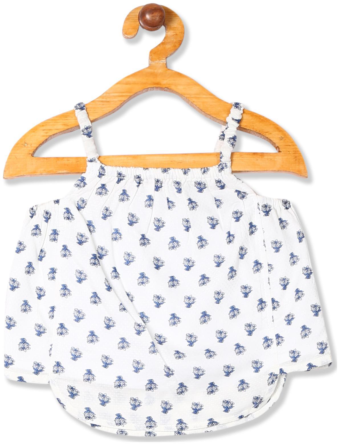 

Donuts Viscose Printed Top for Baby Girl - White