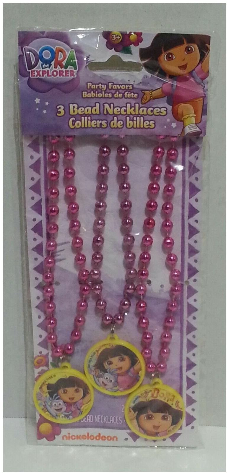 

DORA AND BOOTS BEADED NECKLACES (3) Birthday Party Supplies Favors Jewelry