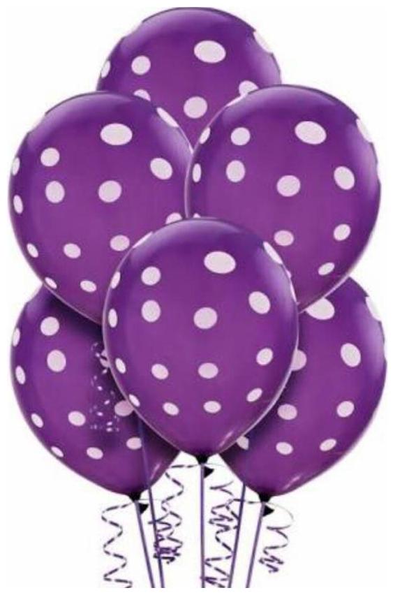 

Dotted BIG Size 12 inch Latex Balloons (Purple Pack of 25)-FREE Birthday Banner