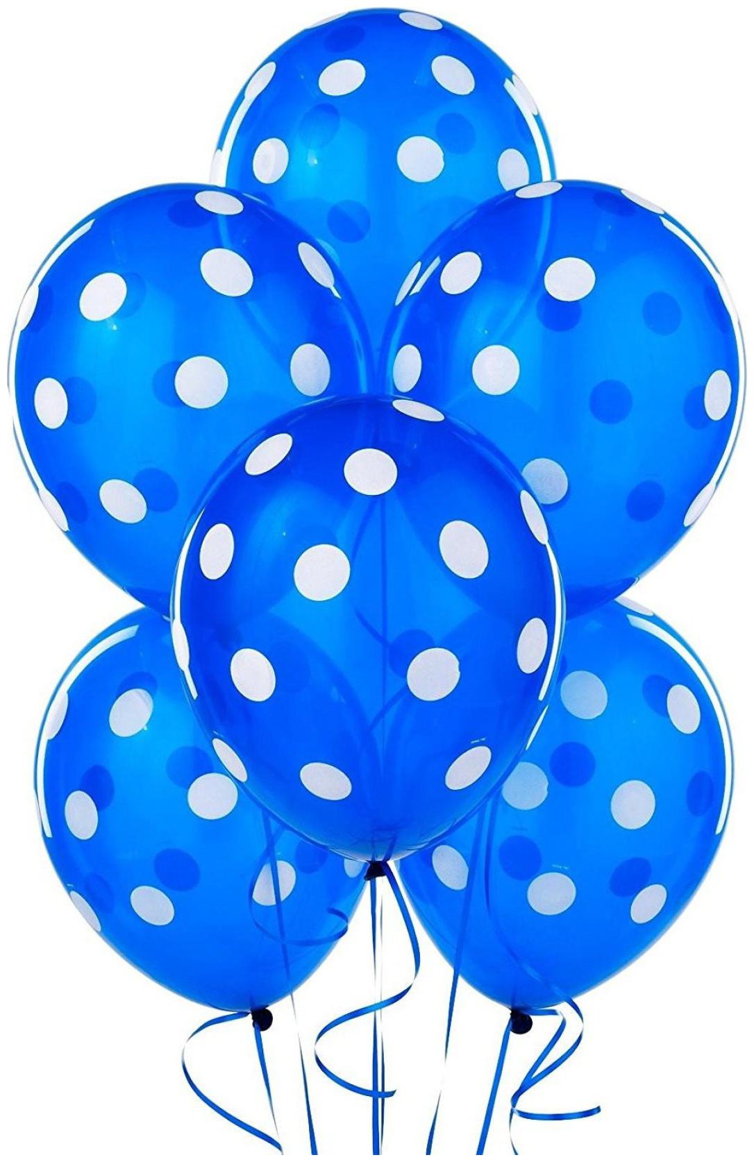 

Dotted BIG Size 12 inch Latex Balloons (Blue Pack of 25)-FREE Birthday Banner