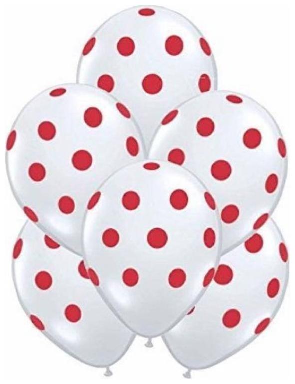 

Dotted BIG Size 12 inch Latex Balloons (White Pack of 25)-FREE Birthday Banner