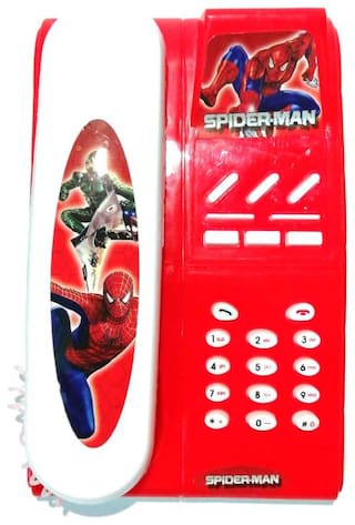 DP Endeavors Musical Telephone for Kids Spiderman Telephone Battery Operated Telephone (Battery Not Included)- Red