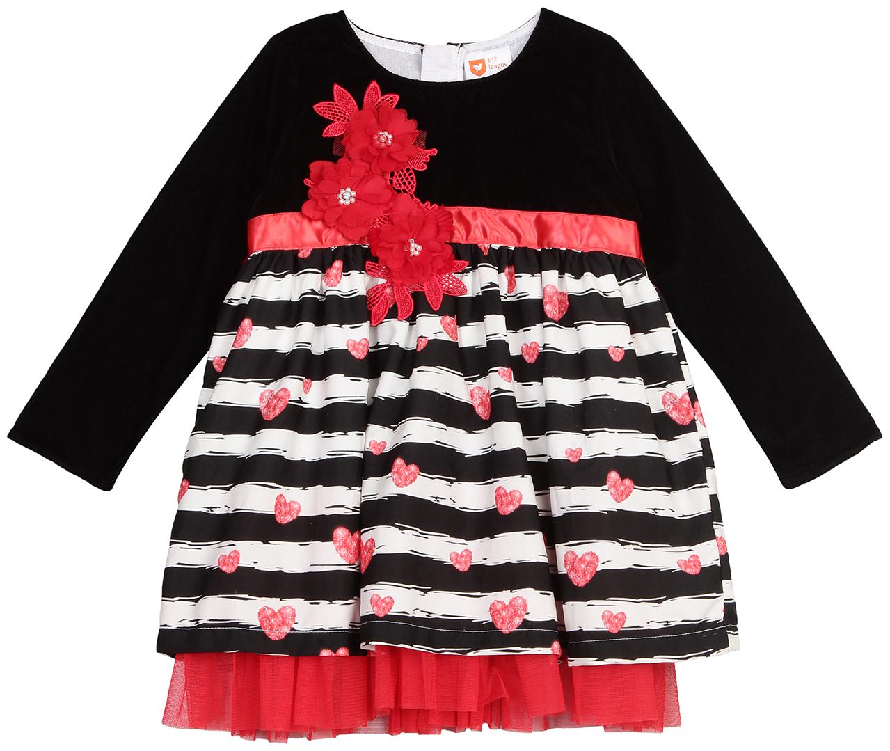 

612 League Baby girl Cotton Printed Princess frock - Black