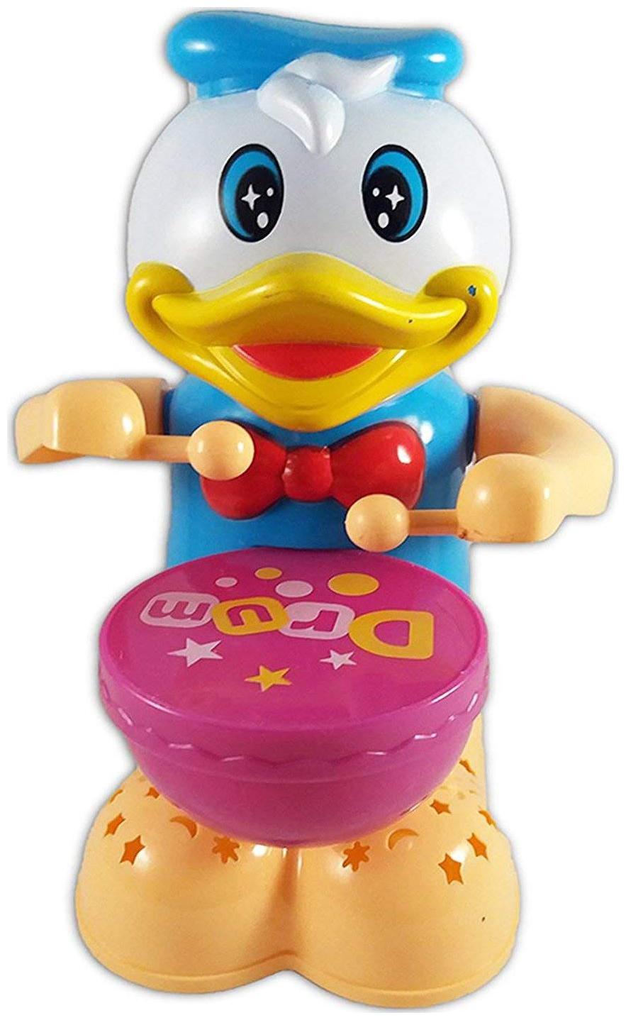 

Shanaya Duck Happy Drummer Colorful Light Music and 360 deg Rotation - Multicolor