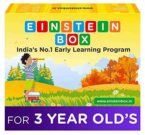 

Einstein Box for 3 Year Old Kids Baby Boys Girls Learning and Educational Gift Pack of Toys Games and Books Apron (Multicolor)