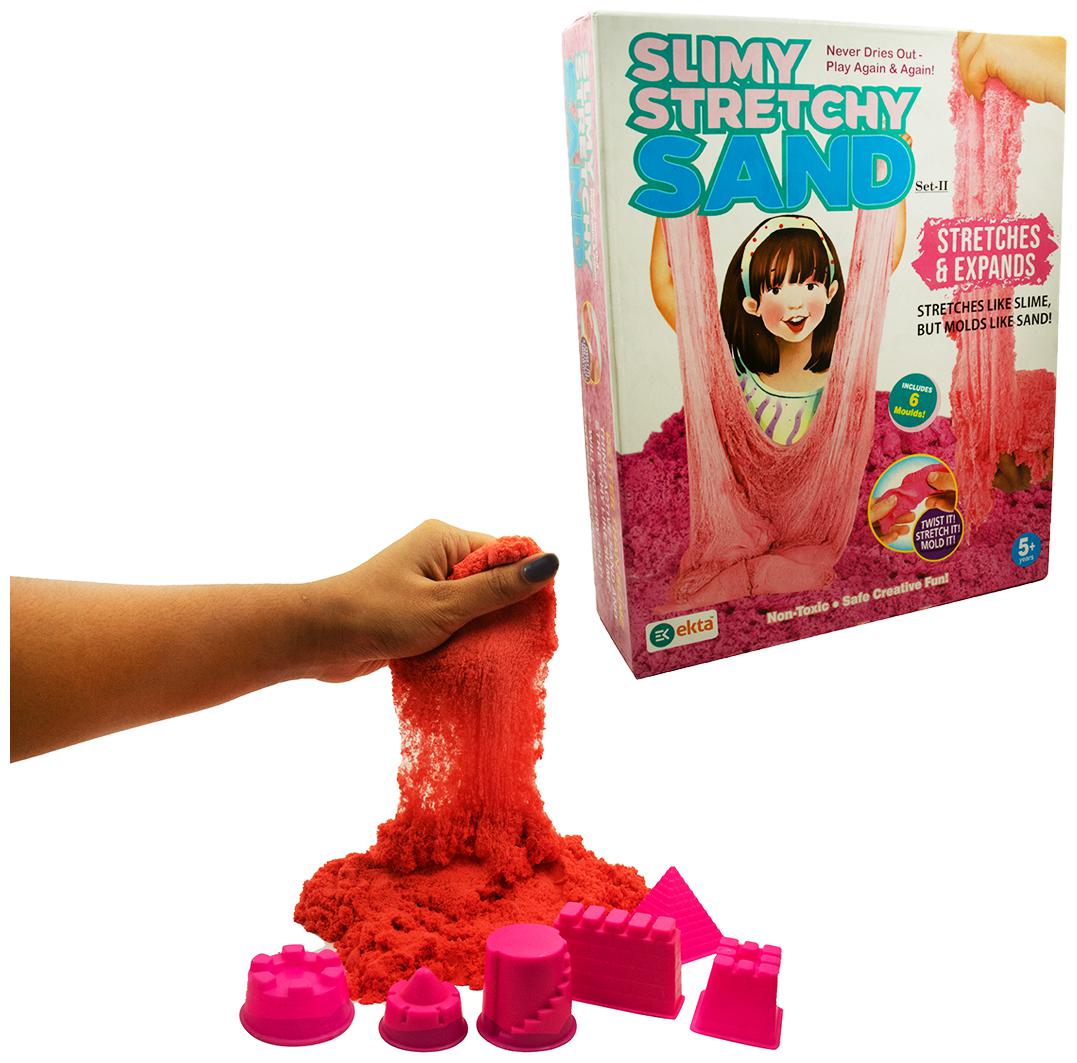 

Ekta Slimy Stretchy Sand Set 2 Active Sand Indoor Game Kids DIY Blocks Sand Toy