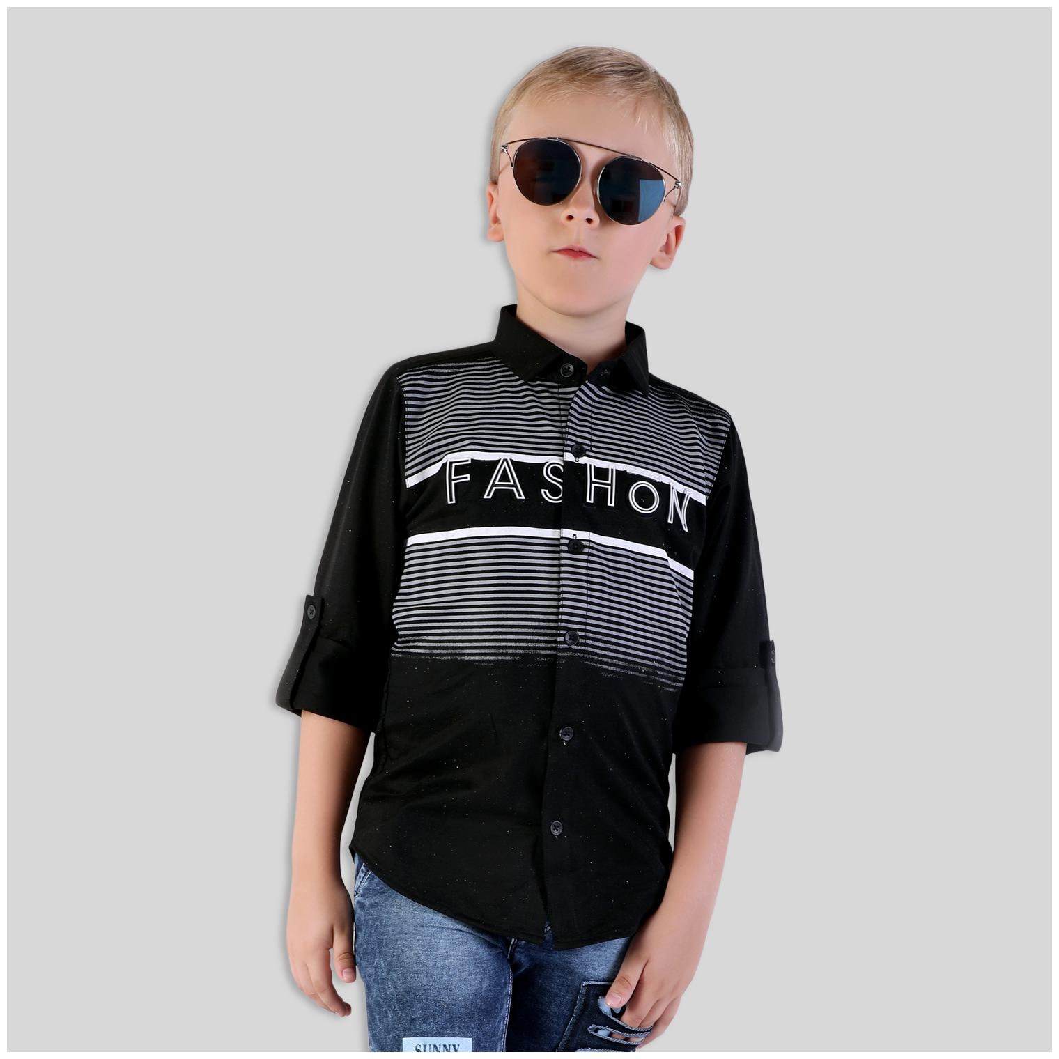 

Mashup Boy Cotton blend Striped Shirt Black