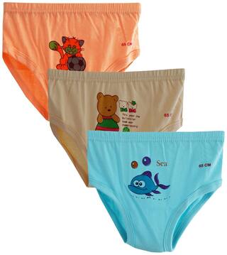 Elk Kids Baby Girls and boys soft cotton Printed Panties Brief Innerwear 3 Piece Combo