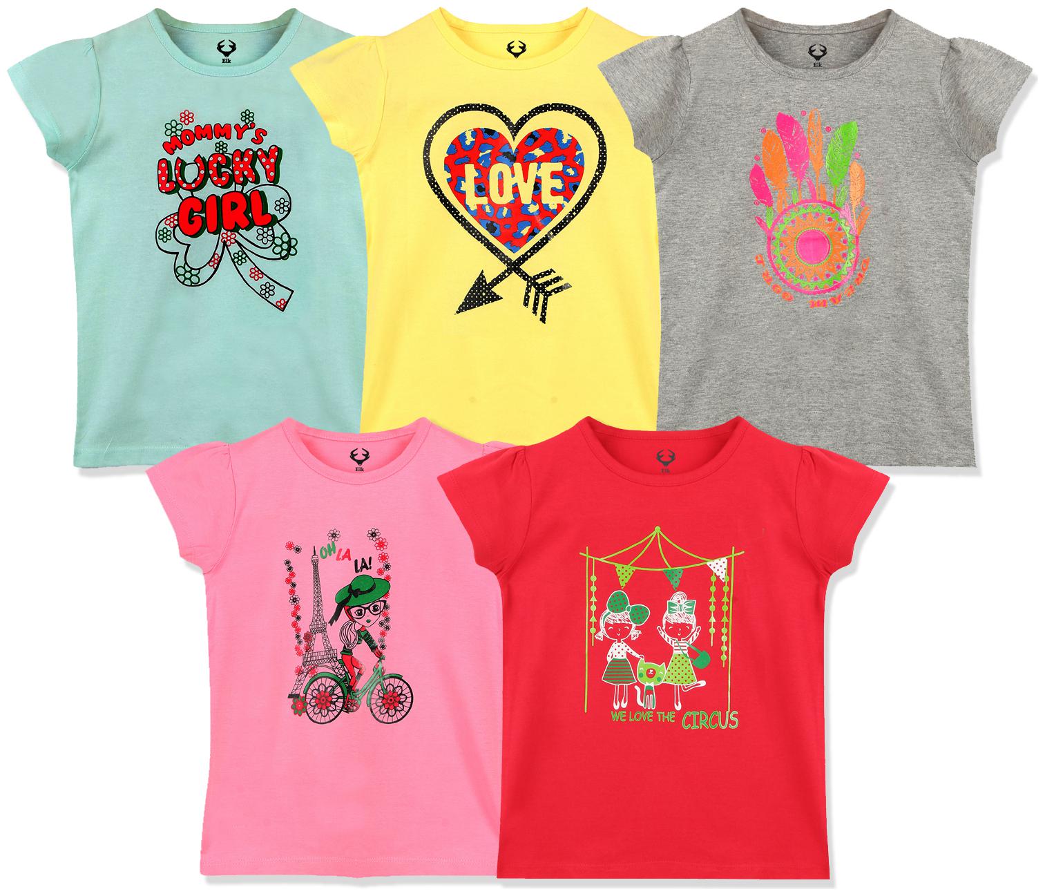 

ELK Girl Cotton Printed T shirt - Multi