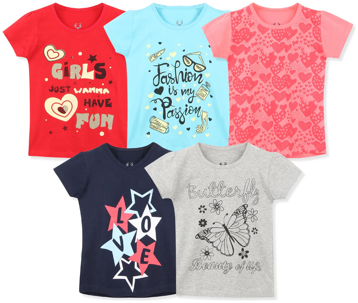 

ELK Girl Cotton Printed T shirt - Multi