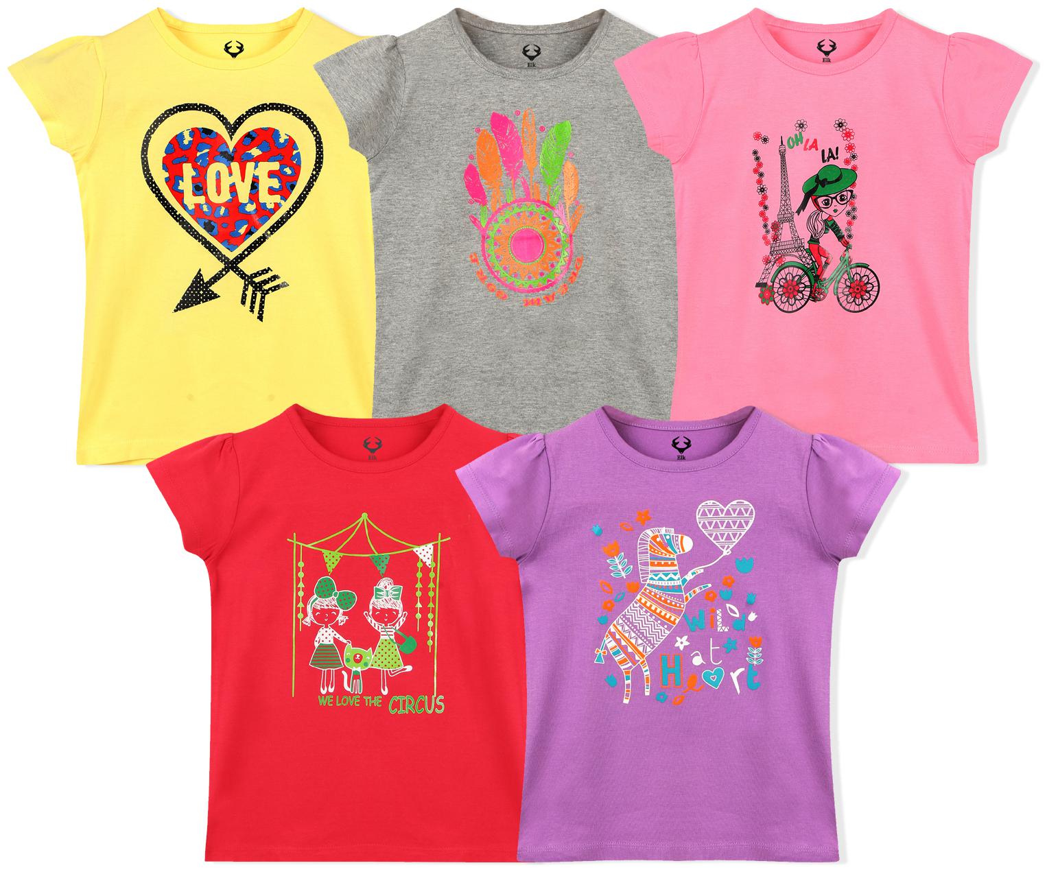 

ELK Girl Cotton Printed T shirt - Multi