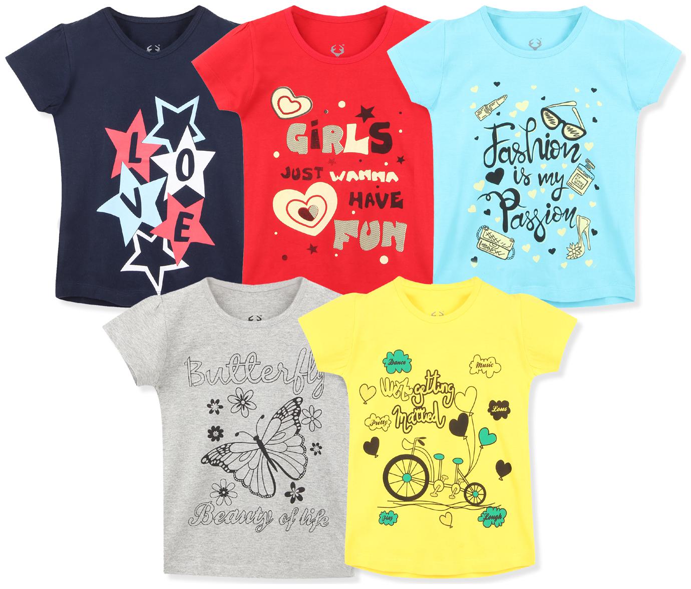 

ELK Girl Cotton Printed T shirt - Multi