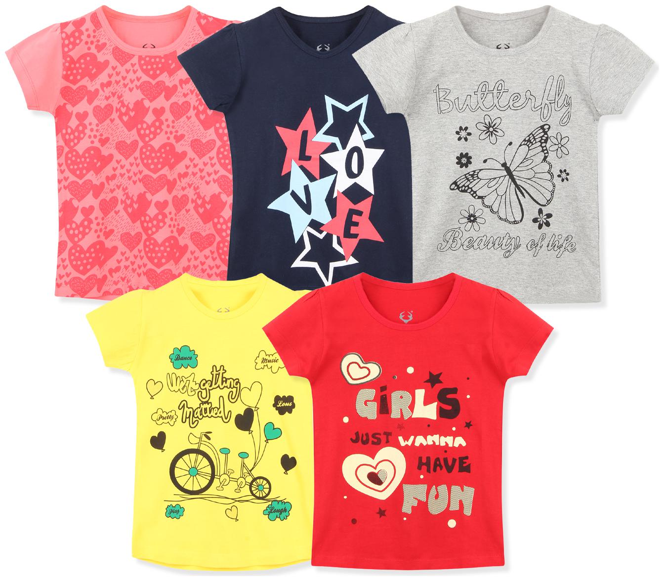 

ELK Girl Cotton Printed T shirt - Multi