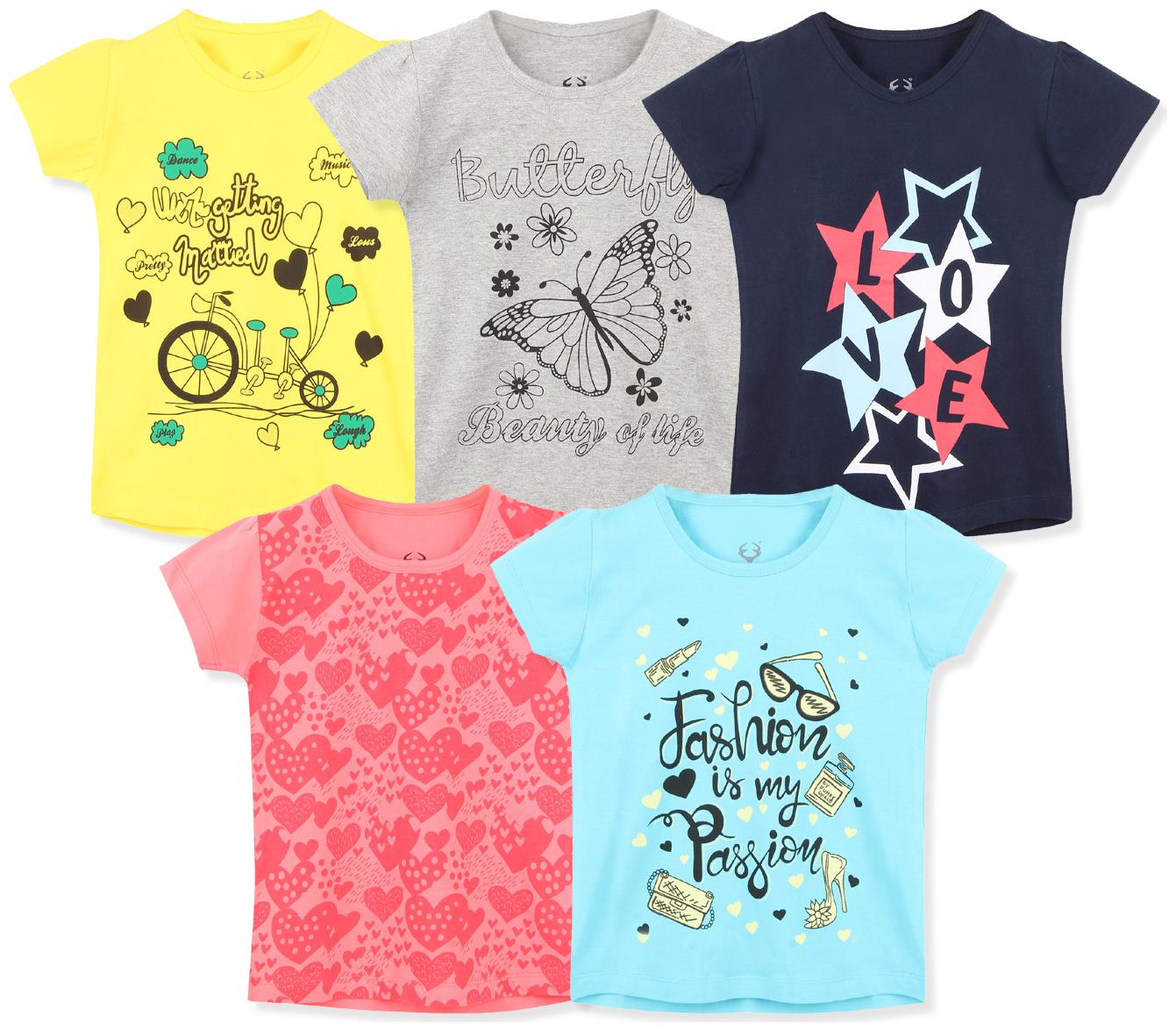 

ELK Girl Cotton Printed T shirt - Multi