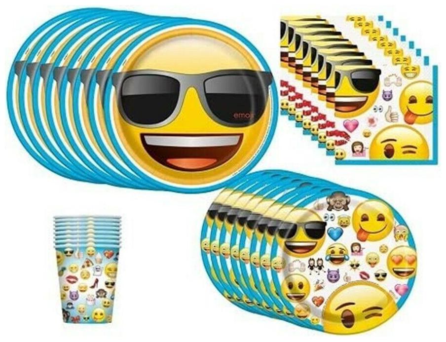 

Emoji Birthday Tableware Cups Napkins Cake Plates Table Decorations Party Supply