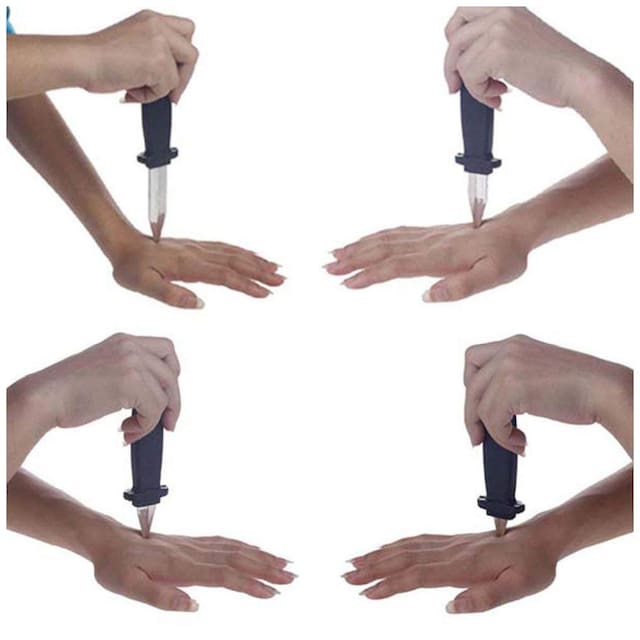 Fake Joke Prank Trick Knife Magic Dagger Retractable Plastic Blade Toy Drama Fancy Dress Prop Pack of 5