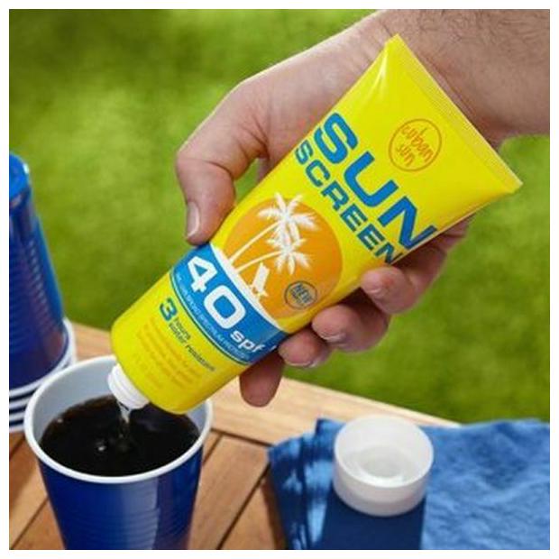 

Fake Sunscreen Lotion Secret Hidden 8oz Travel Alcohol Flask Big Mouth Toys