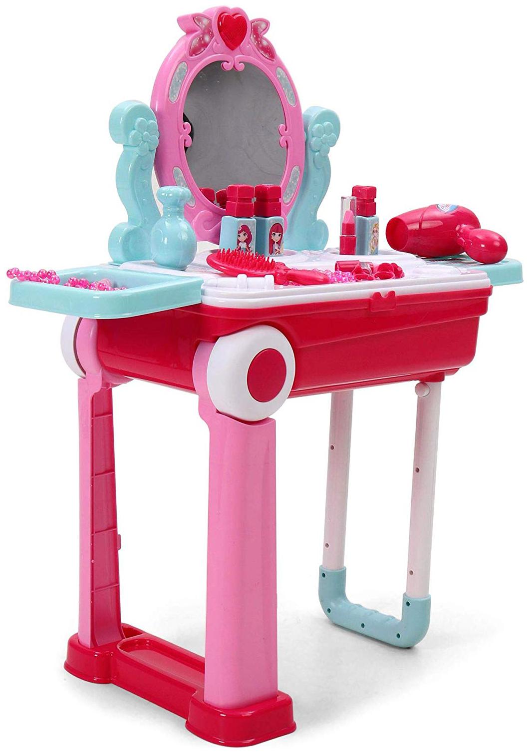 

Fashion Beauty Play Set with Trolley 2 in 1 Beauty Play Set with Luggage Trolley for Kids