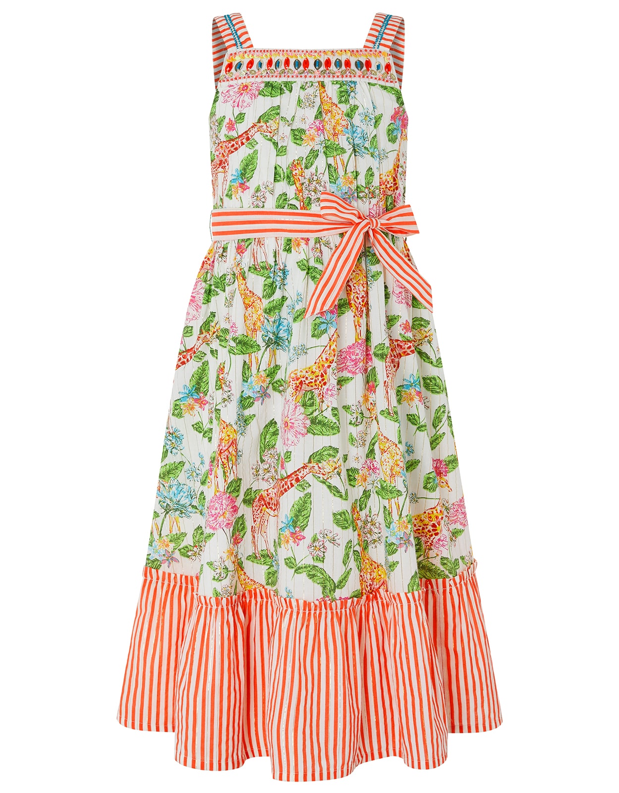 

Fatfish Multi Cotton Sleeveless Midi Princess Frock ( Pack of 1 )