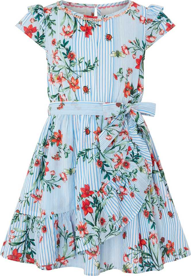 

Fatfish Blue Polyester Short Sleeves Midi Princess Frock ( Pack of 1 )