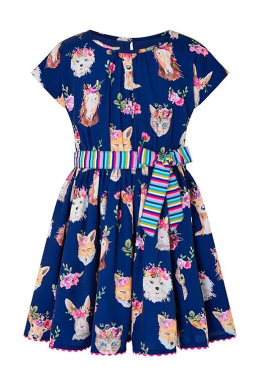 

Fatfish Blue Polyester Short Sleeves Knee Length Princess Frock ( Pack of 1 )