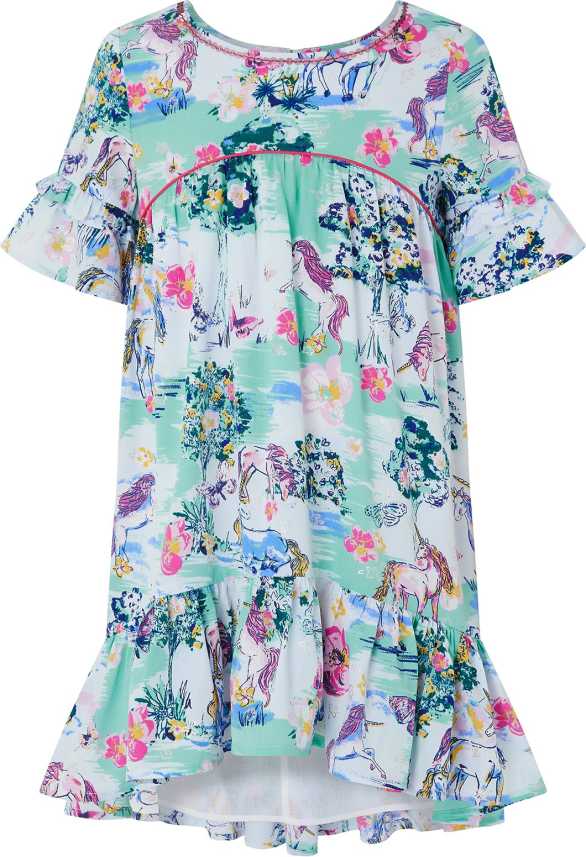 

Fatfish Green White Polyester 3 4th Sleeves Midi Princess Frock ( Pack of 1 )