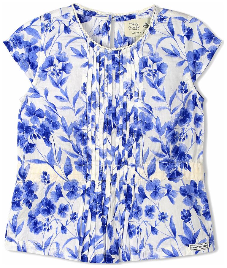 

Cherry Crumble Girl Cotton Floral Top - White