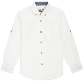 Flying Machine Boy Cotton Solid Shirt White