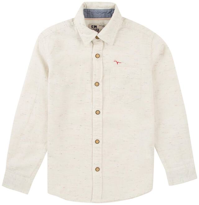 Flying Machine Boy Cotton Solid Shirt White