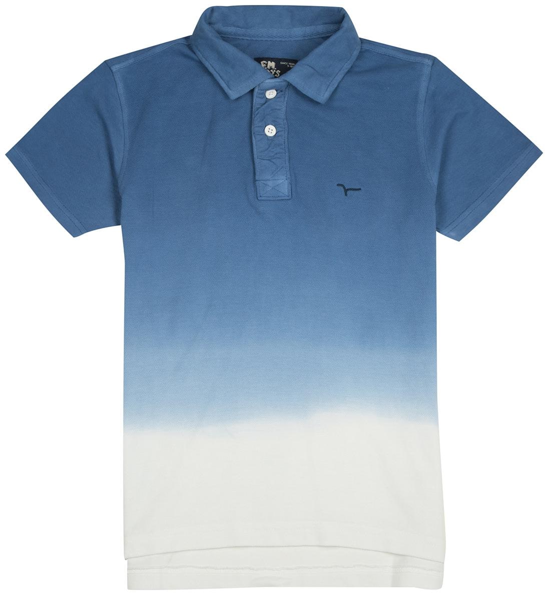 

Flying Machine Boy Cotton Solid T-shirt - Blue White