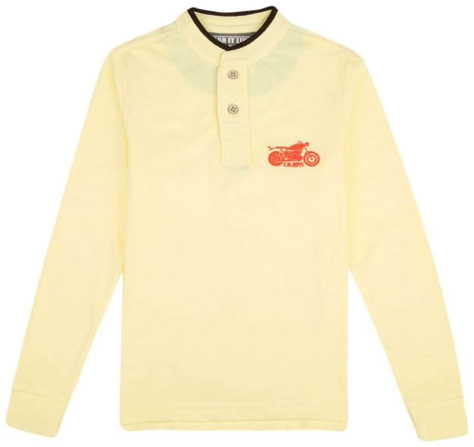 

Flying Machine Boy Cotton Solid T-shirt - Yellow