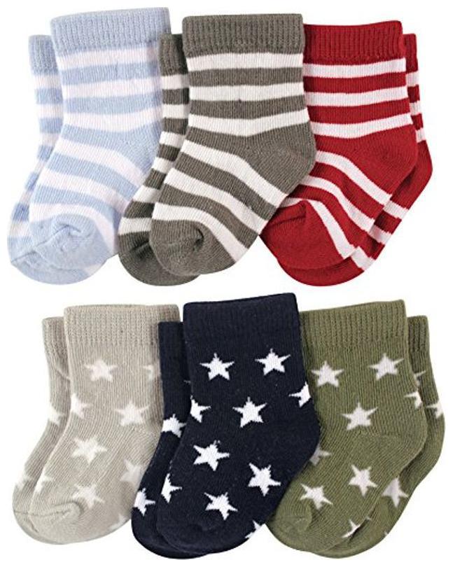 

FOOTPRINTS Organic cotton Baby Socks-12-30 Months - Pack of 6 Pairs - Stripes and Stars