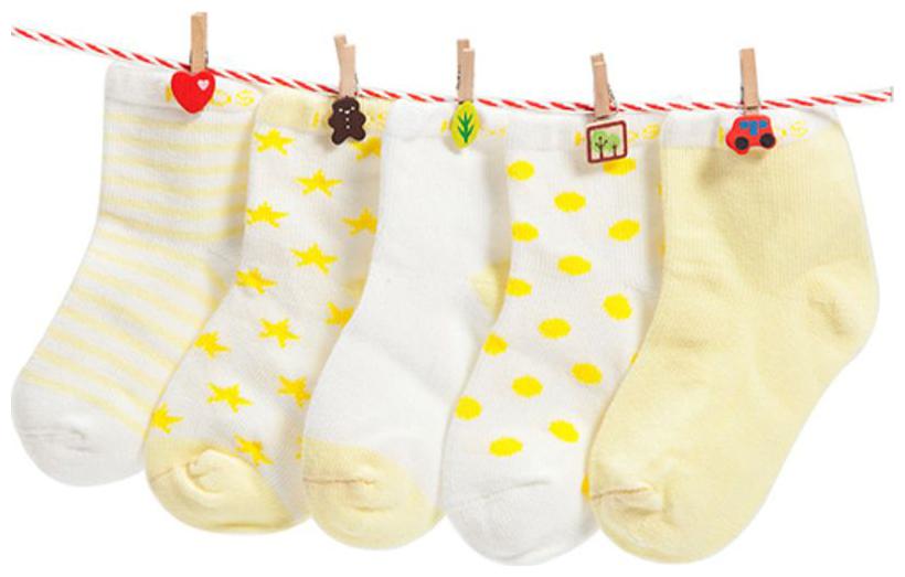 

FOOTPRINTS Organic cotton Baby Socks-12-30 Months - Pack of 5 Pairs - Yellow