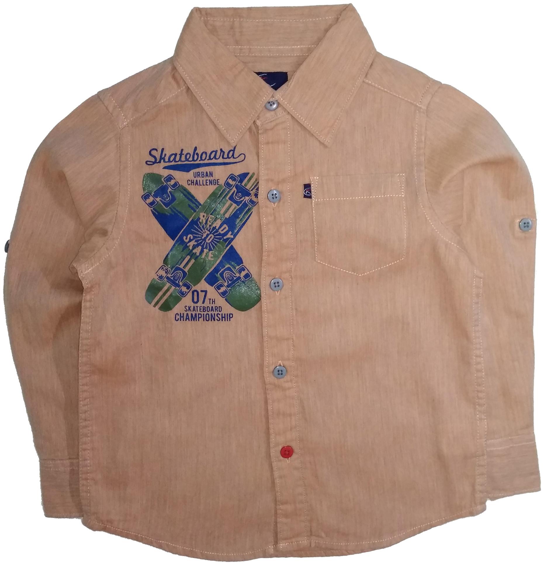 

KiddoPanti Boy Cotton Printed Shirt Orange