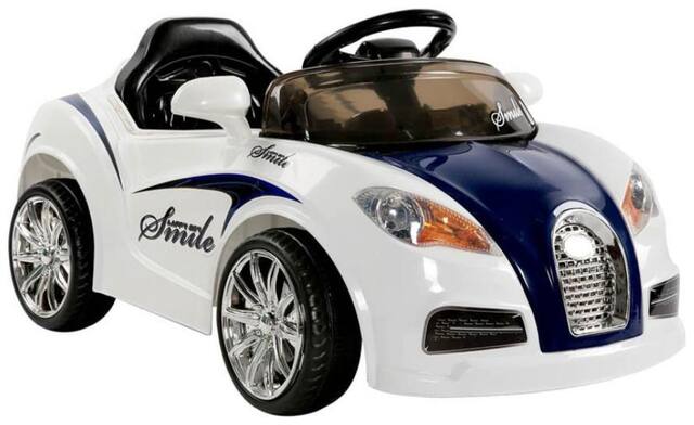 FUN RUN BABY BRAND, BABY SUPER STYLISH, VEYRON SPORT BOOMER RECHARGEABLE BATTERY OPERATED LED LIGHT CAR WHITE  COLOR WITH REMOTE CONTROL AND MOBILE MUSIC CONNECTIVITY FOR YOUR KIDS FR-BOC-17