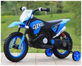FUN RUN BABY, Baby Battery Operated Duke Bike Blue Color With Air Tube Wheels Original Radio System Super Racer Bike For Your Kids FR-BOB-128