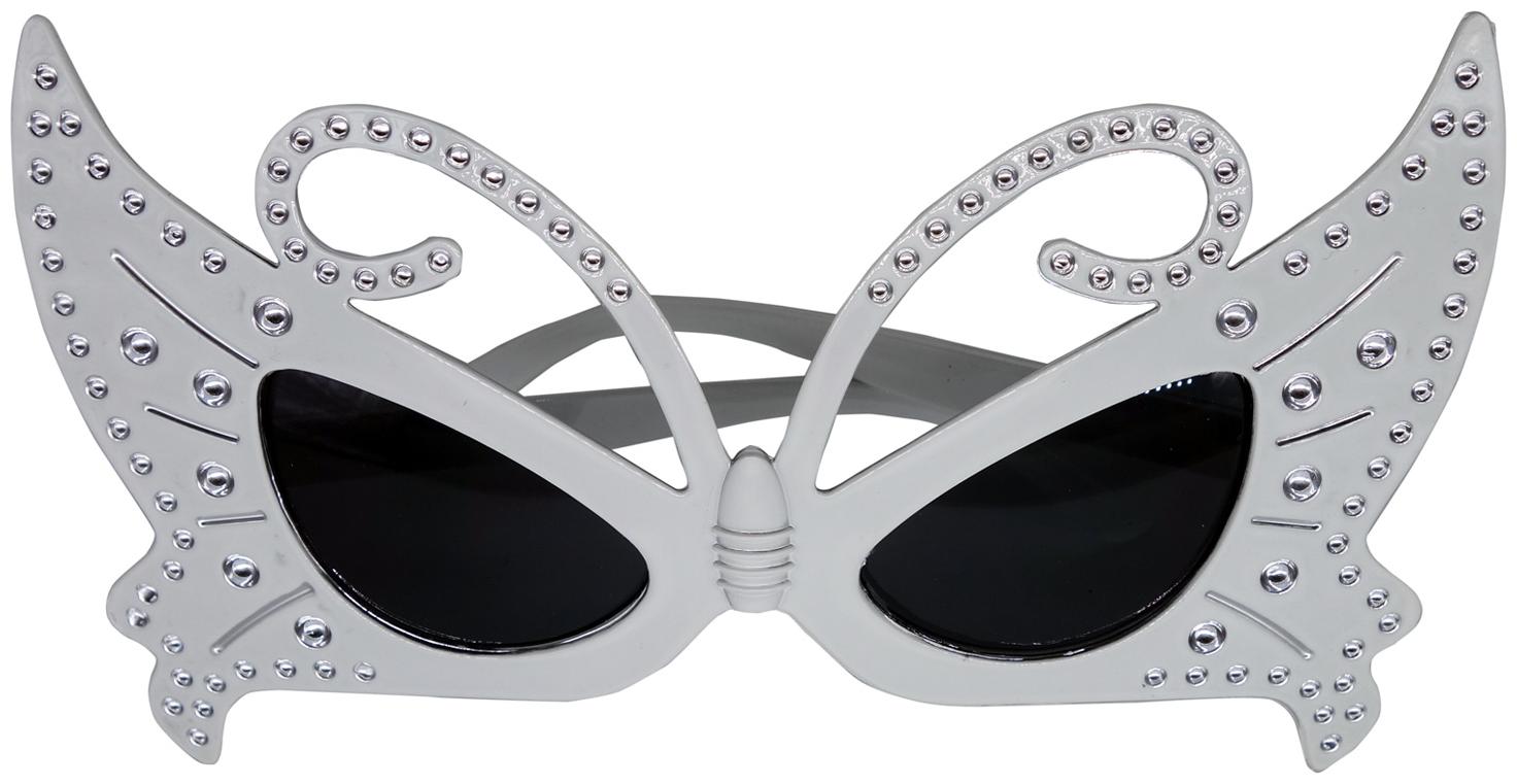 

Funcart Butterfly Bling White Eye Glasses (1pc pcack)