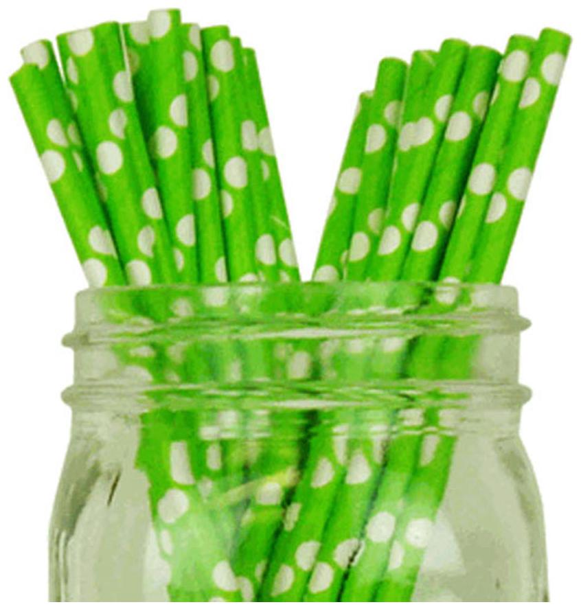 

Funcart Green Polka Dot Paper Straws (Pack Of 25)