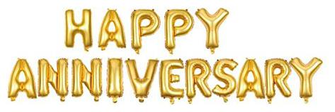 

Funcart Happy Anniversary Golden Letters foil Balloon