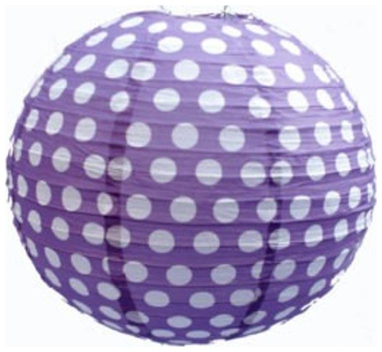 Funcart Polka Dot 12'' Paper Lantern Purple by Funcart