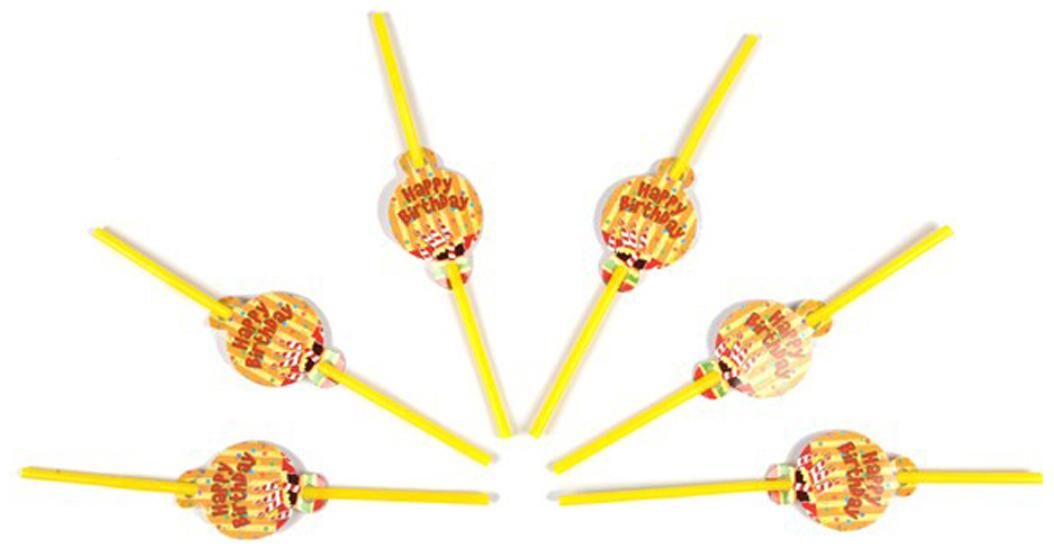 

Funcart Stripe Birthday Theme Drinking Straws ( Pack Of 6)