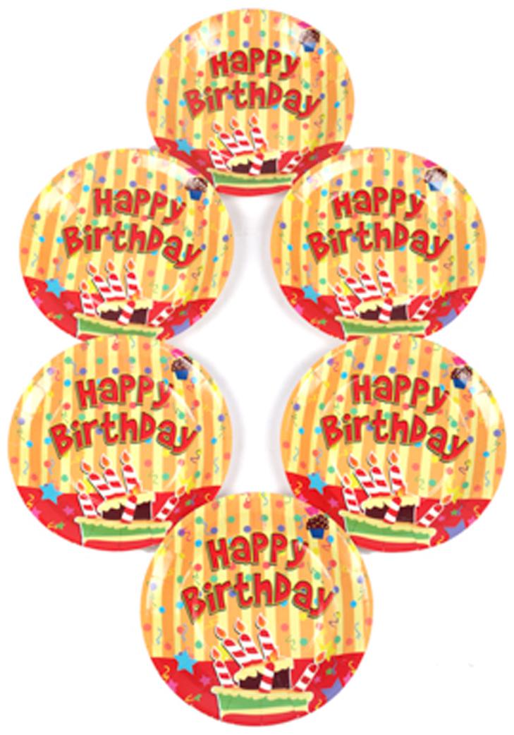 

Funcart Stripe Birthday Theme Disposable Paper Plate