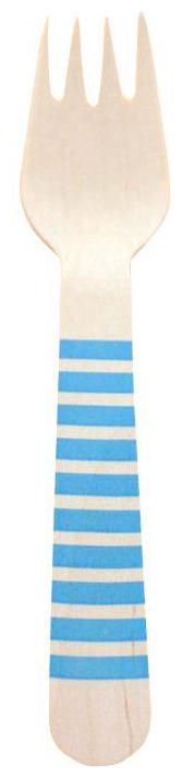 

Funcart Wooden Cutlery Utensil Striped Blue Fork